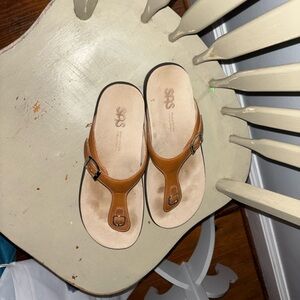 SAS Tan Leather Sandals. Sz 10